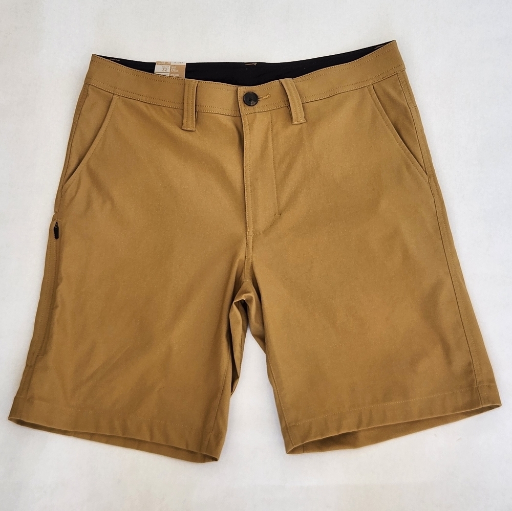 NWT || PRANA || Alameda Shorts Brown/yellow 9" Inseam Pockets Size 42
